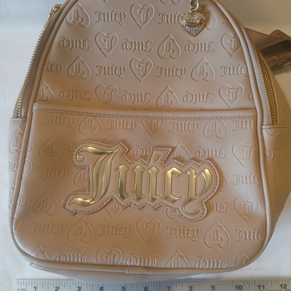 Juicy Couture Blush Pink Mini Backpack with Gold Logo